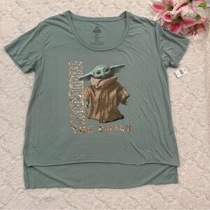NWT Star Wars The Mandalorian - Baby Yoda Grogu 'The Child' Sage Green Shirt XXL